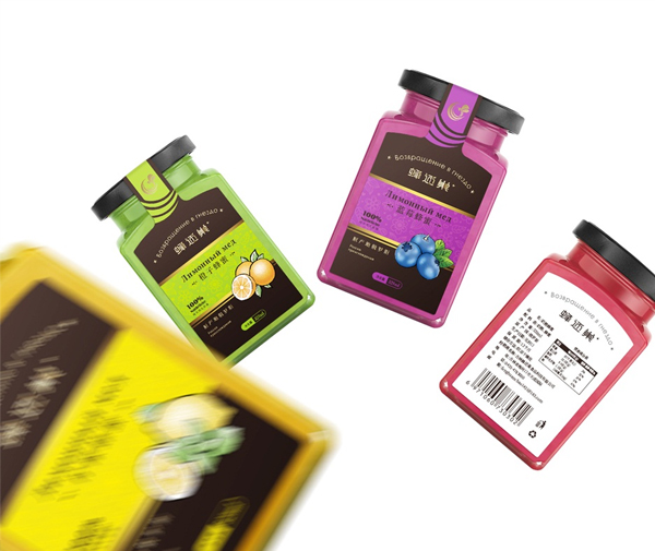 蜂还巢俄罗斯彩色蜂蜜包装设计